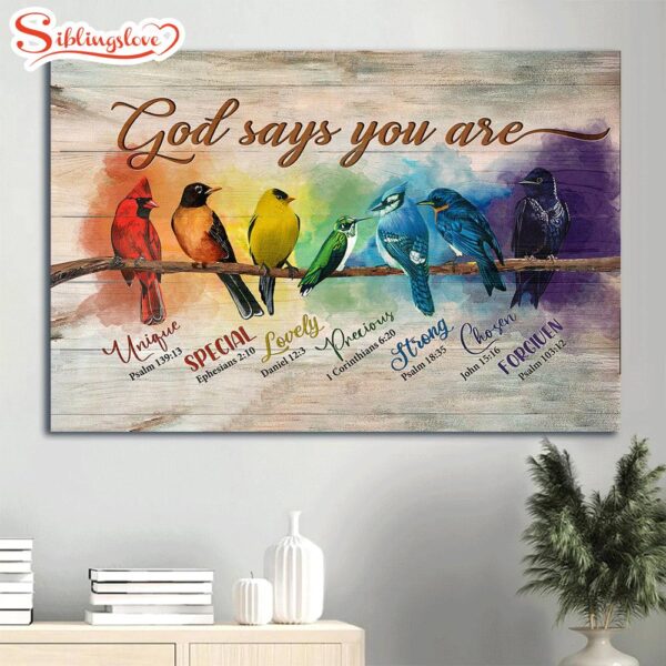 And Believer God Alluring Bird Paintings God Says You Are Canvas Wall Art