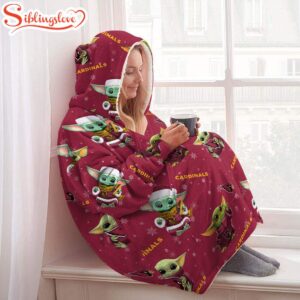 Arizona Cardinals Baby Yoda Huggle Blanket Hoodie