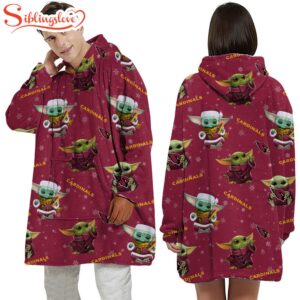 Arizona Cardinals Baby Yoda Huggle Blanket Hoodie