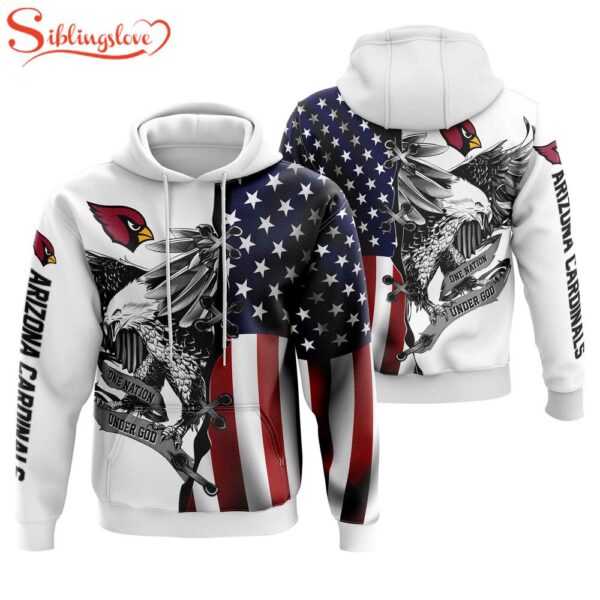 Arizona Cardinals NFL Eagle Holding US Flag 3D Hoodie Shirt