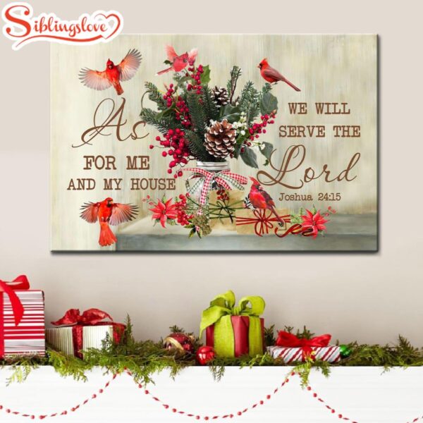 As For Me And My House Joshua 2415 Christmas Canvas Wall Art