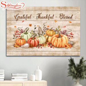 Autumn Painting Pumpkin Canvas Grateful…