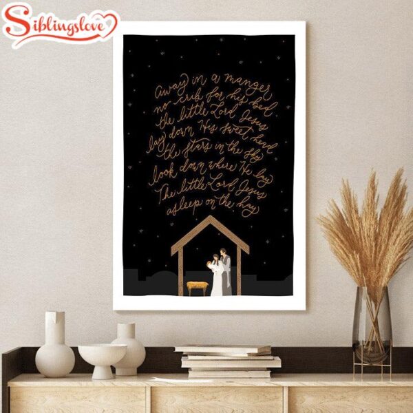 Away In A Manger Portrait Canvas Wall Art