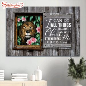 Awesome Lion Flower Canvas I…