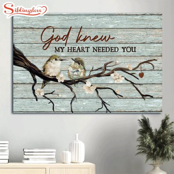 Baby Hummingbirds White Jasmine God Knew My Heart Needed You Canvas Wall Art