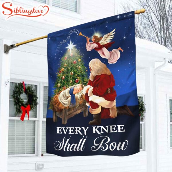 Baby Jesus Every Knee Shall Bow Garden House Flag Gift For God Lovers