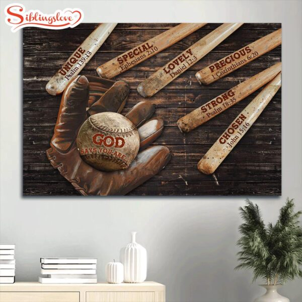 Baseball God Says You Are Canvas Wall Art