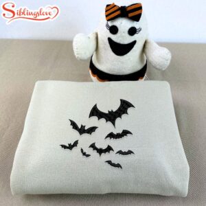 Bats Halloween Embroidered Sweatshirt Fashion…