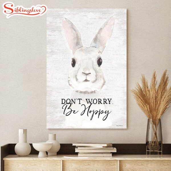 Be Hoppy Bunny Canvas Poster Print