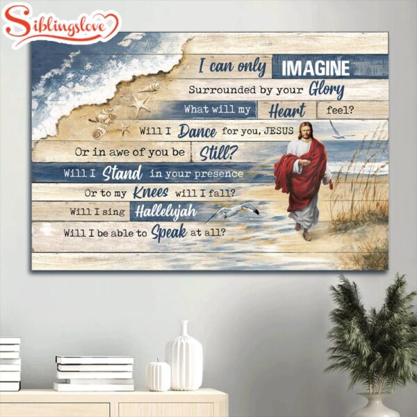 Beach Painting Jesus Painting Walking With Jesus Jesus Walks On Beach Canvas I Can Only Imagine Canvas Wall Art