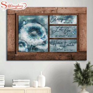 Beautiful Dandelion Blue Butterfly Canvas…