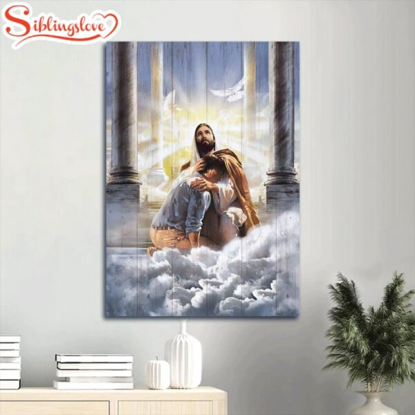 Beautiful Heaven Jesus Painting Holy Spirit Dove Inspirational Art Welcome Home Canvas Wall Art