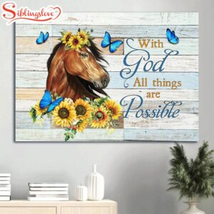 Beautiful Horse Sunflower Drawing Blue…