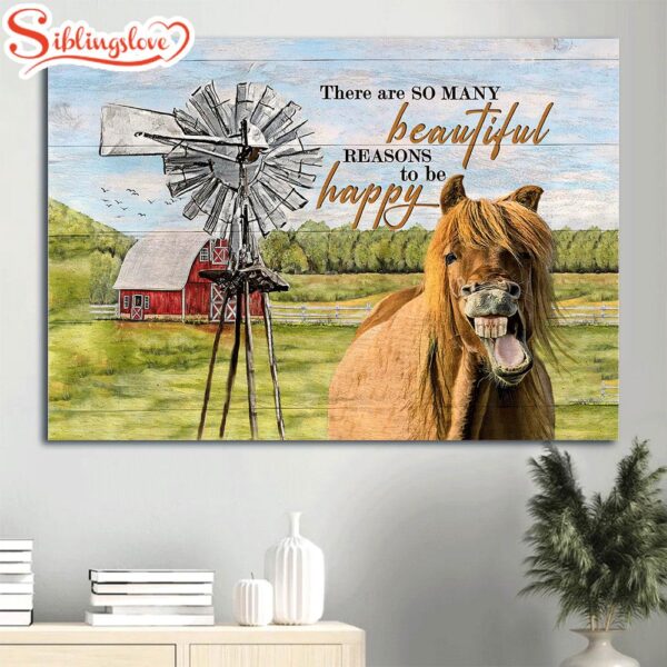 Beautiful Horse White Windmill Green Meadow There Are So Many Beautiful Reasons Canvas Wall Art