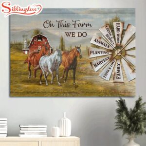 Beautiful Horses Windmill Painting Red…