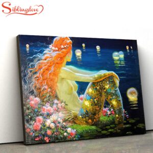 Beautiful Mermaid Mermaid Painting Canvas…