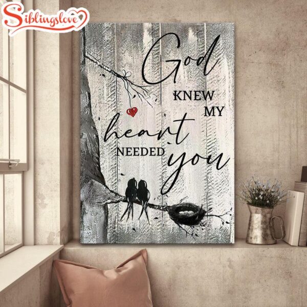 Bird Painting Old Tree God Knew My Heart Needed You Canvas Wall Art