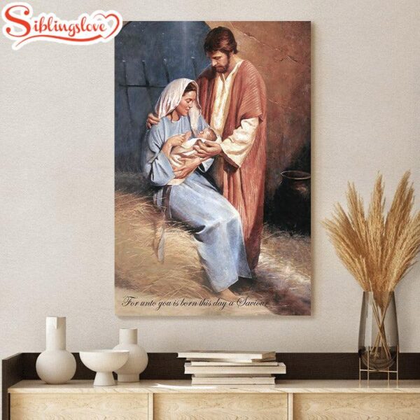 Birth Of Jesus Portrait Canvas Wall Art