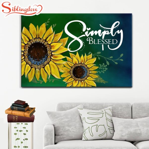 Blessed Simply Blessed Sunflower Canvas Wall Art