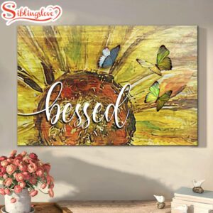 Blessed Sunflower Blessed Canvas Wall…