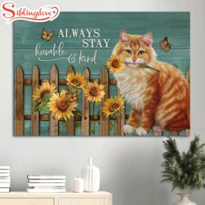 Brown Cat Painting Canvas Sunflower…