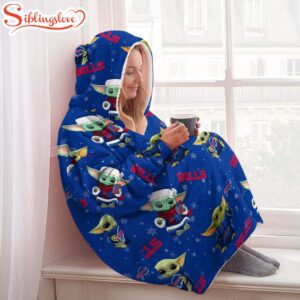 Buffalo Bills Baby Yoda Huggle Blanket Hoodie