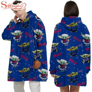 Buffalo Bills Baby Yoda Huggle Blanket Hoodie