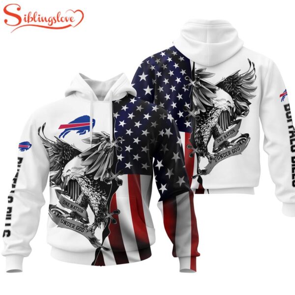 Buffalo Bills NFL Eagle Holding US Flag 3D Hoodie Shirt