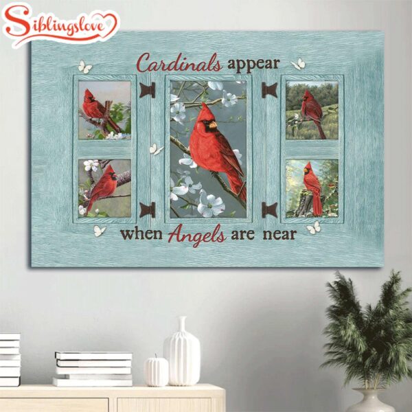 Cardinal Faith God Beautiful Cardinal Canvas Spring Painting Cardinals Appear When Angels Are Near Framed Canvas Wall Art