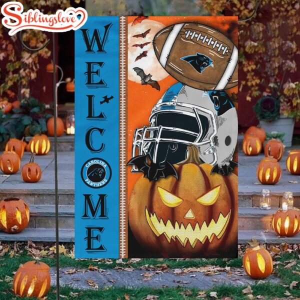 Carolina Panthers Welcome Halloween House And Garden Flag