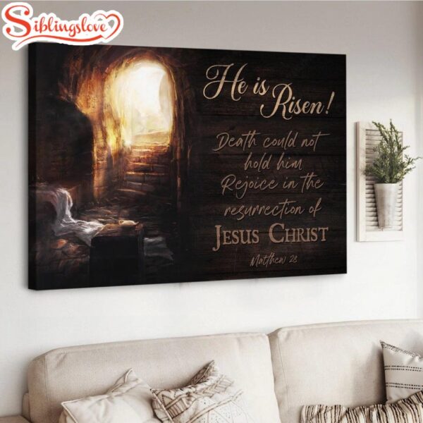 Cave Jesus Christ He Is Risen Canvas Wall Art