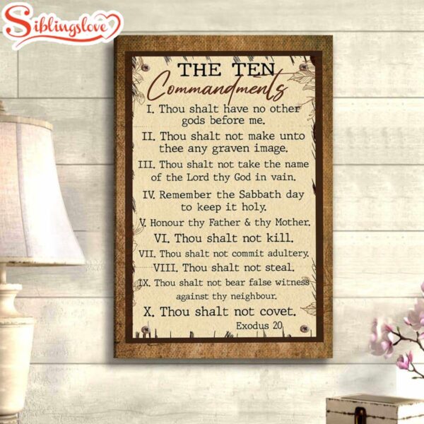 Christian 10 Commandments Canvas Art