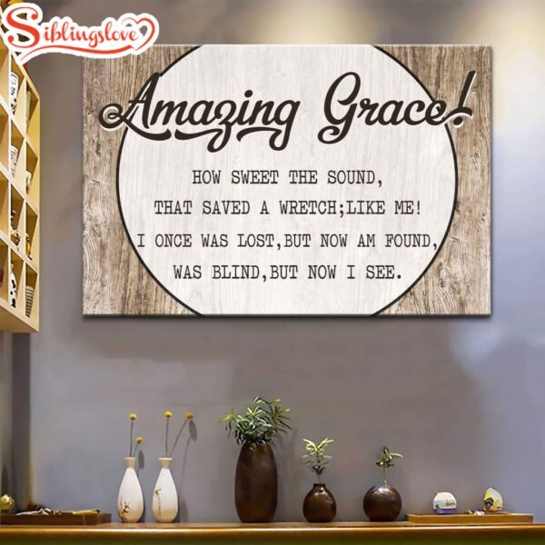 Christian Canvas Wall Art Amazing Grace How Sweet The Sound Canvas Print