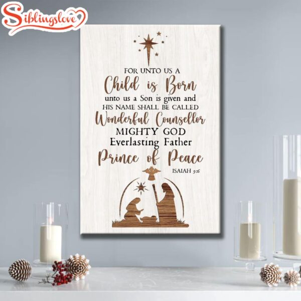 Christian Christmas Isaiah 96 For Unto Us A Child Is Born Canvas Art