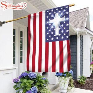 Christian Cross American Flag One…