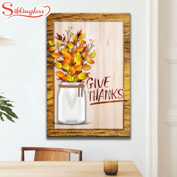 Christian Give Thanks Flowers Canvas Art