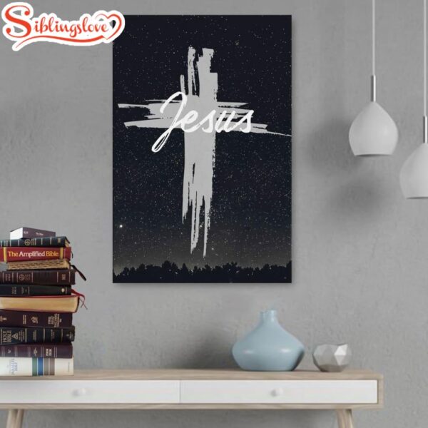 Christian Jesus Word Cross Canvas Art