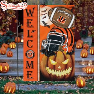 Cincinnati Bengals Welcome Halloween House And Garden Flag