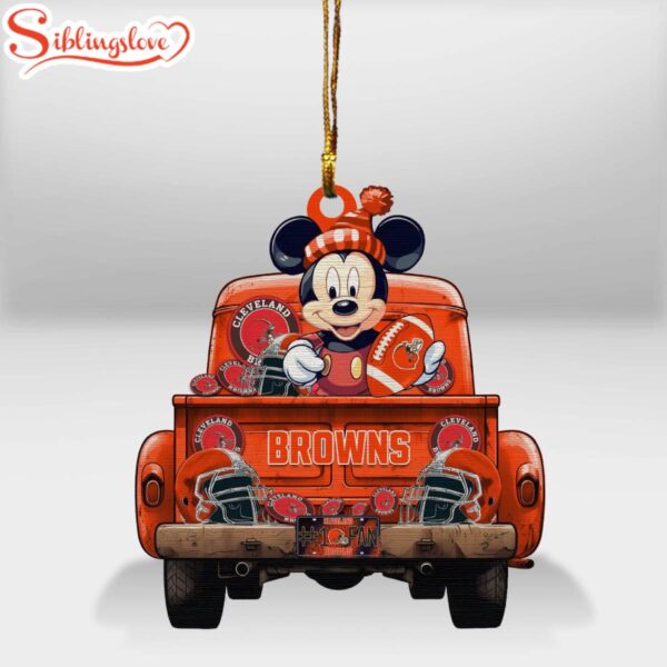 Cleveland Browns Football Team Mickey Merry Christmas Ornament