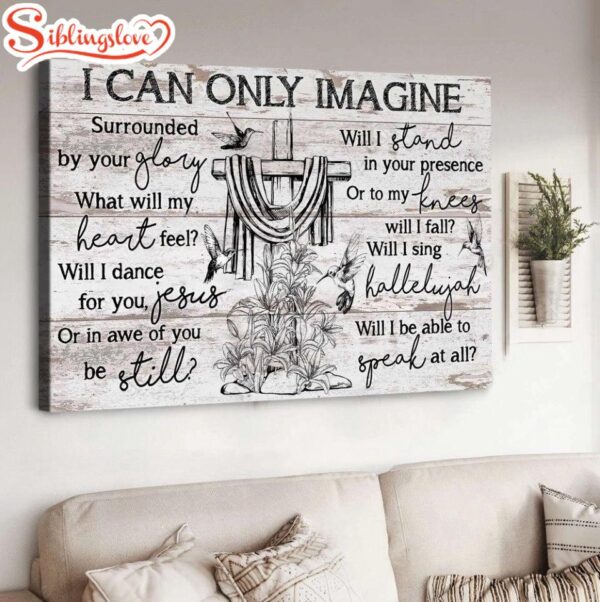 Cross Black And White Drawing I Can Only Imagine Canvas Wall Art