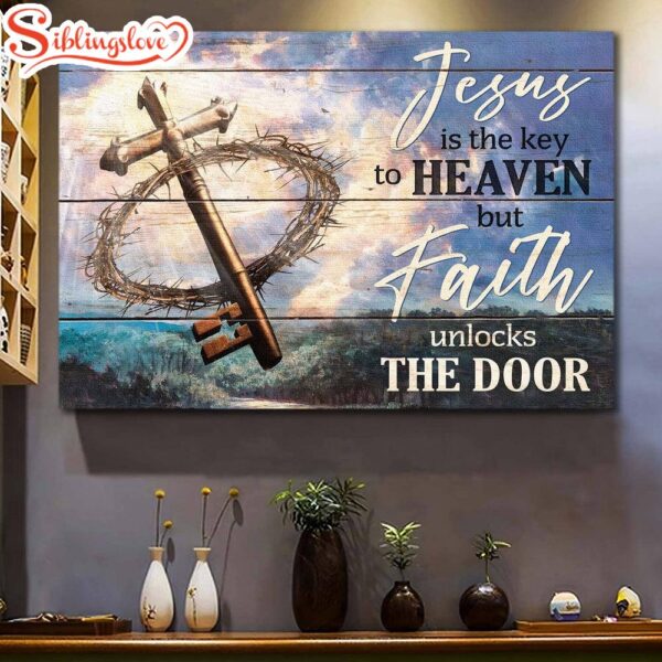 Crown Of Thorn The Holly Key Jesus Is The Key To Heaven Canvas Wall Art