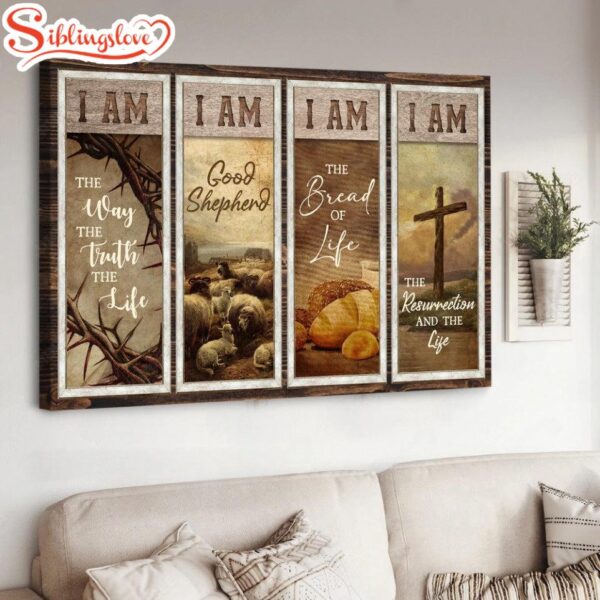 Crown Of Thorns Lambs Of God I Am The Resurrections And The Life Canvas Wall Art