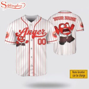 Personalized Cartoon Anger Inside Out Baseball Jersey Shirt