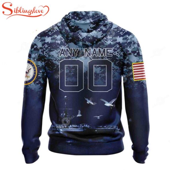 Custom Name And Number Buffalo Bills Honor US Navy Veterans 3D Hoodie Shirt