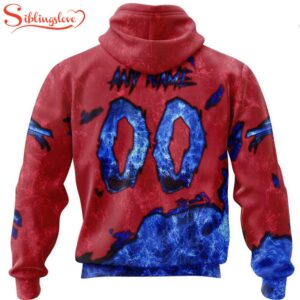 Custom Name And Number Buffalo Bills Skull Face All Over Print Hoodie Shirt