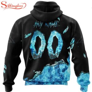 Custom Name And Number Carolina Panthers Skull Face All Over Print Hoodie Shirt