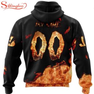 Custom Name And Number Cincinnati Bengals Skull Face All Over Print Hoodie Shirt