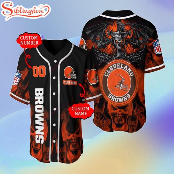 Custom Name And Number Cleveland Browns Baseball Jersey Shirt Gift For Fans