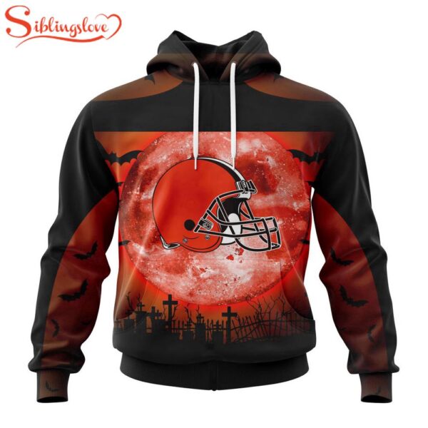 Custom Name And Number Cleveland Browns NFL Special Halloween Night 3D Hoodie Shirt