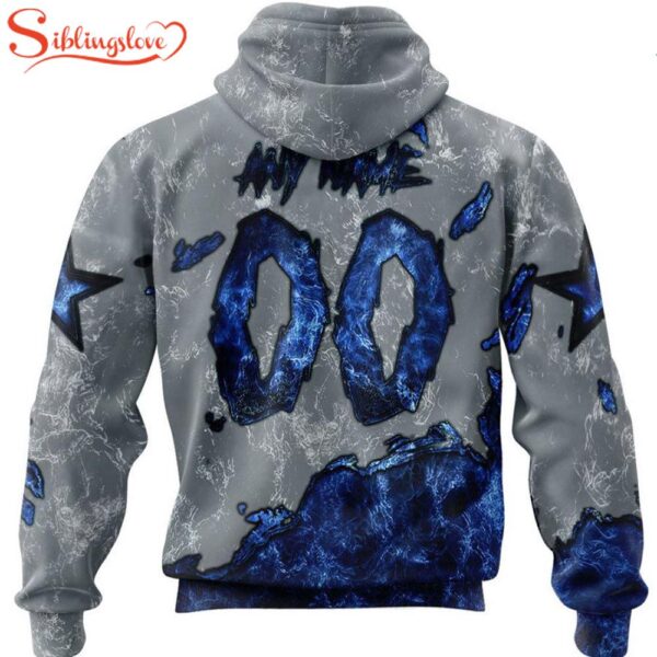 Custom Name And Number Dallas Cowboys Skull Face All Over Print Hoodie Shirt